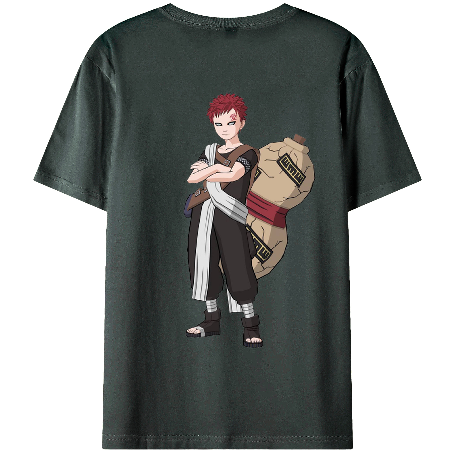 NARUTO -ナルト- ガアラ Gaara 綿100％ メンズ半袖Tシャツ（バックプリント） 通気性